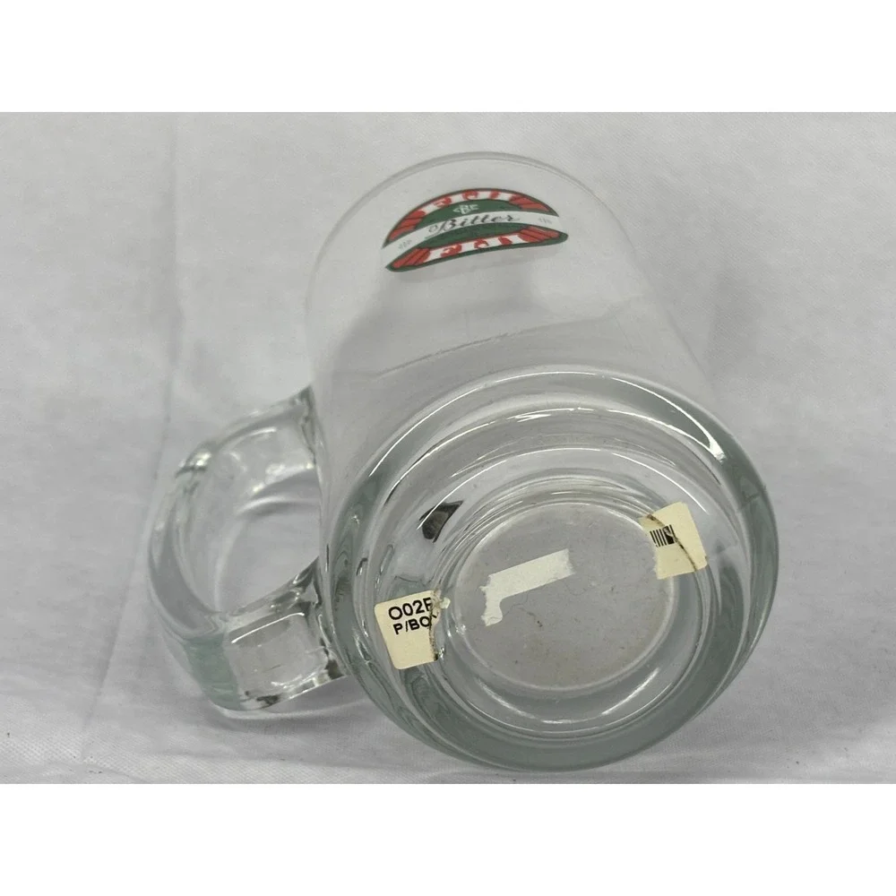 Fiji Bitter Beer Stein Glass Mug Vintage 740ml Ergonomic Handle Clear Barware EE